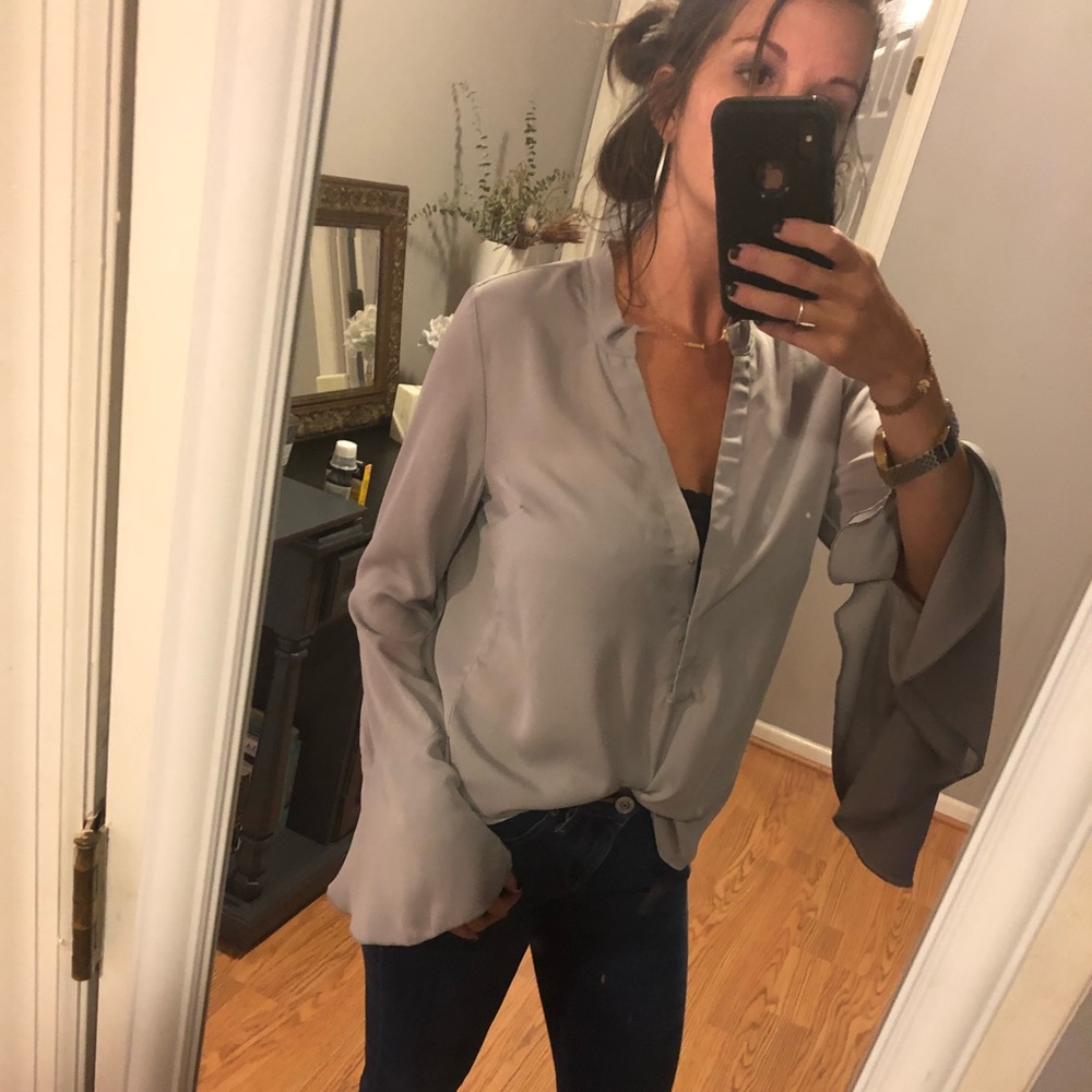 Flare blouse gray